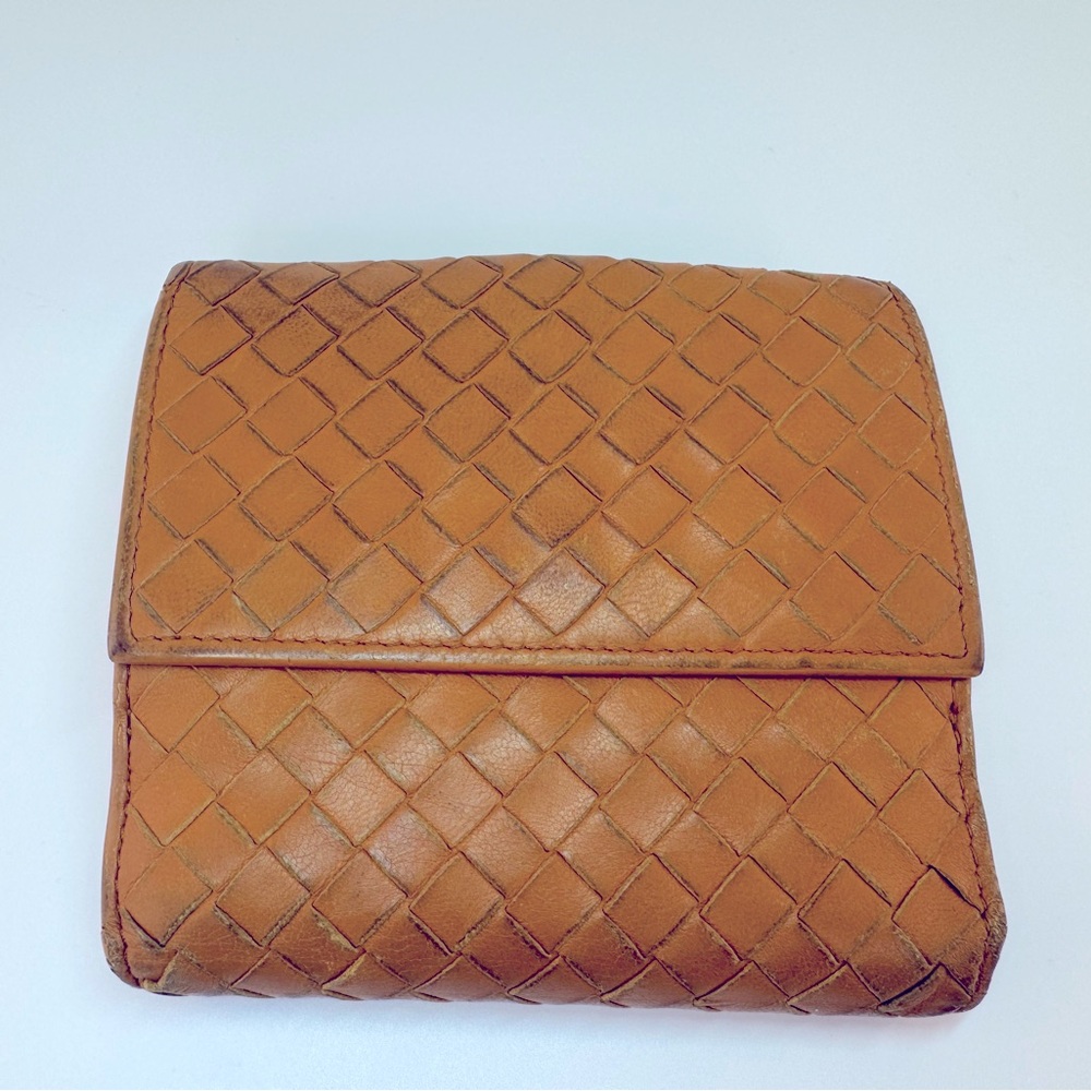 Bottega Veneta Intrecciato Bifold Wallet Cognac Leather 2011 Rare Colorway AUTH - Picture 3 of 16